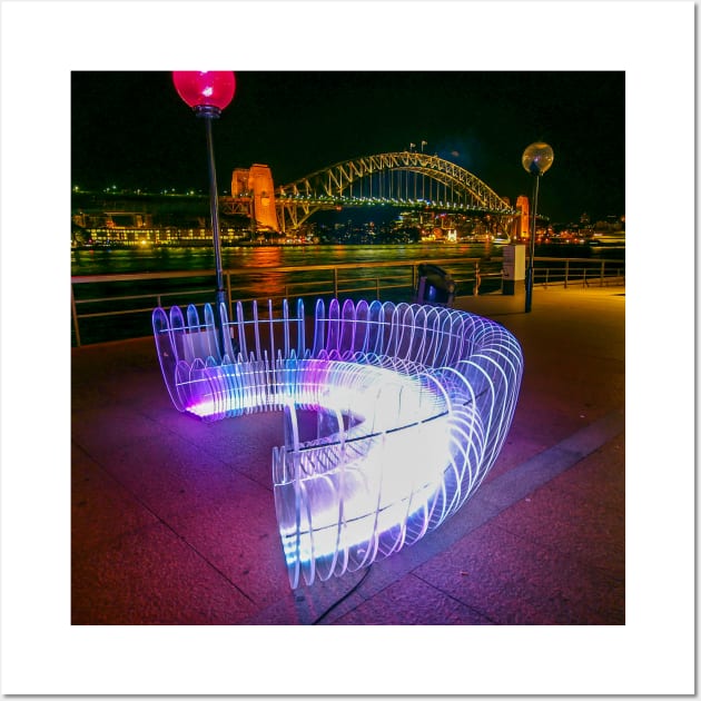 Light Bench, Vivid Sydney Festival, Sydney, NSW, Australia Wall Art by Upbeat Traveler